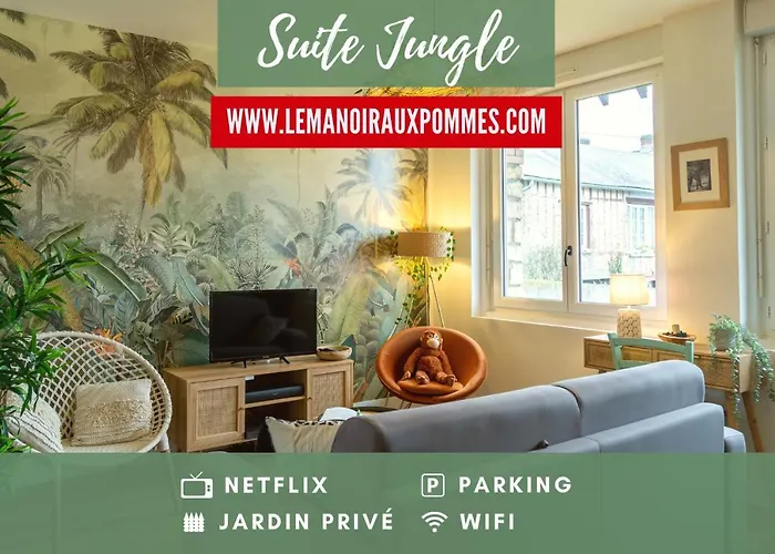 Suite Jungle - Jardin, Netflix Et Parking - Le Manoir Aux Pommes